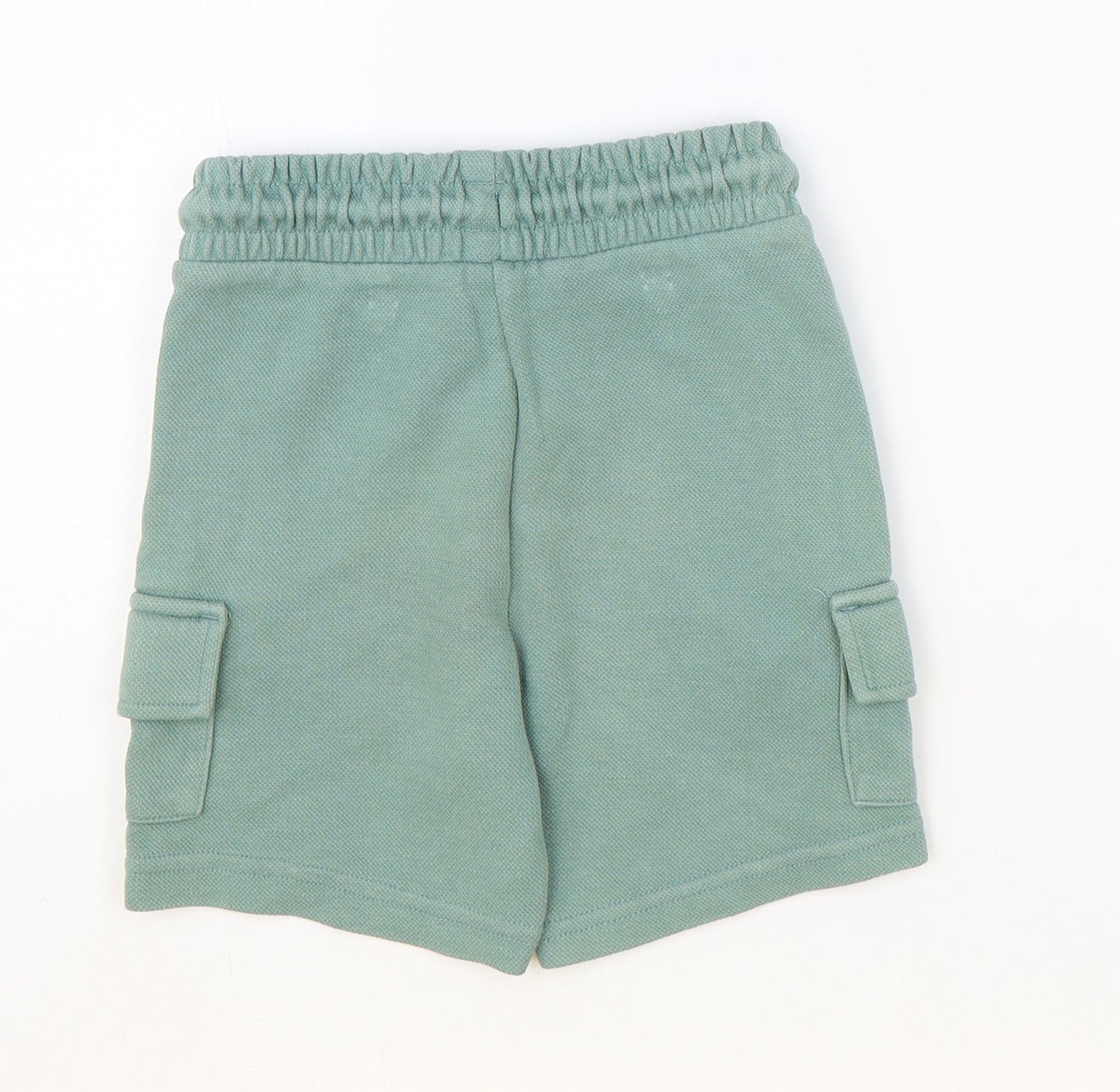 George Boys Green Cotton Sweat Shorts Size 4-5 Years Regular Tie