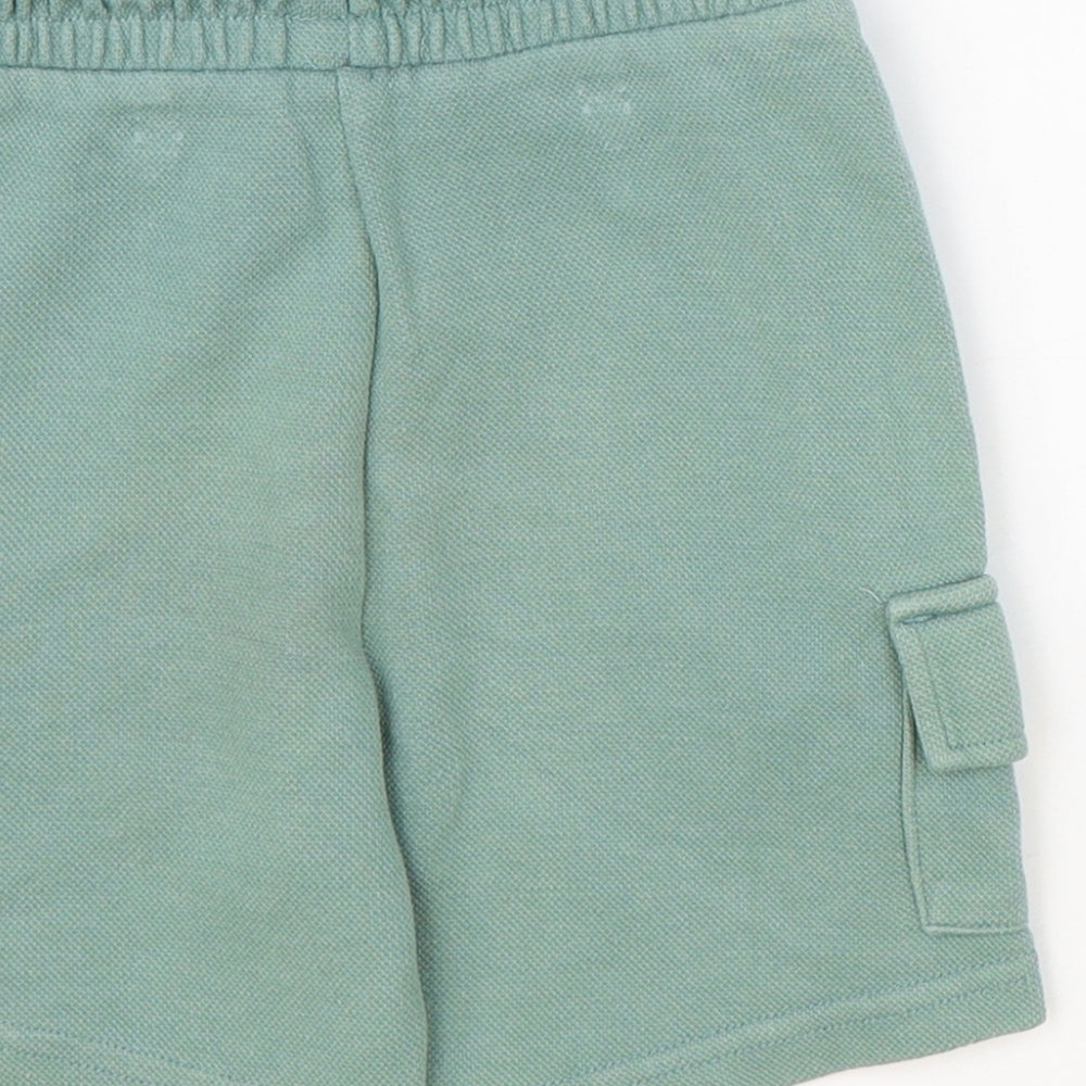 George Boys Green Cotton Sweat Shorts Size 4-5 Years Regular Tie