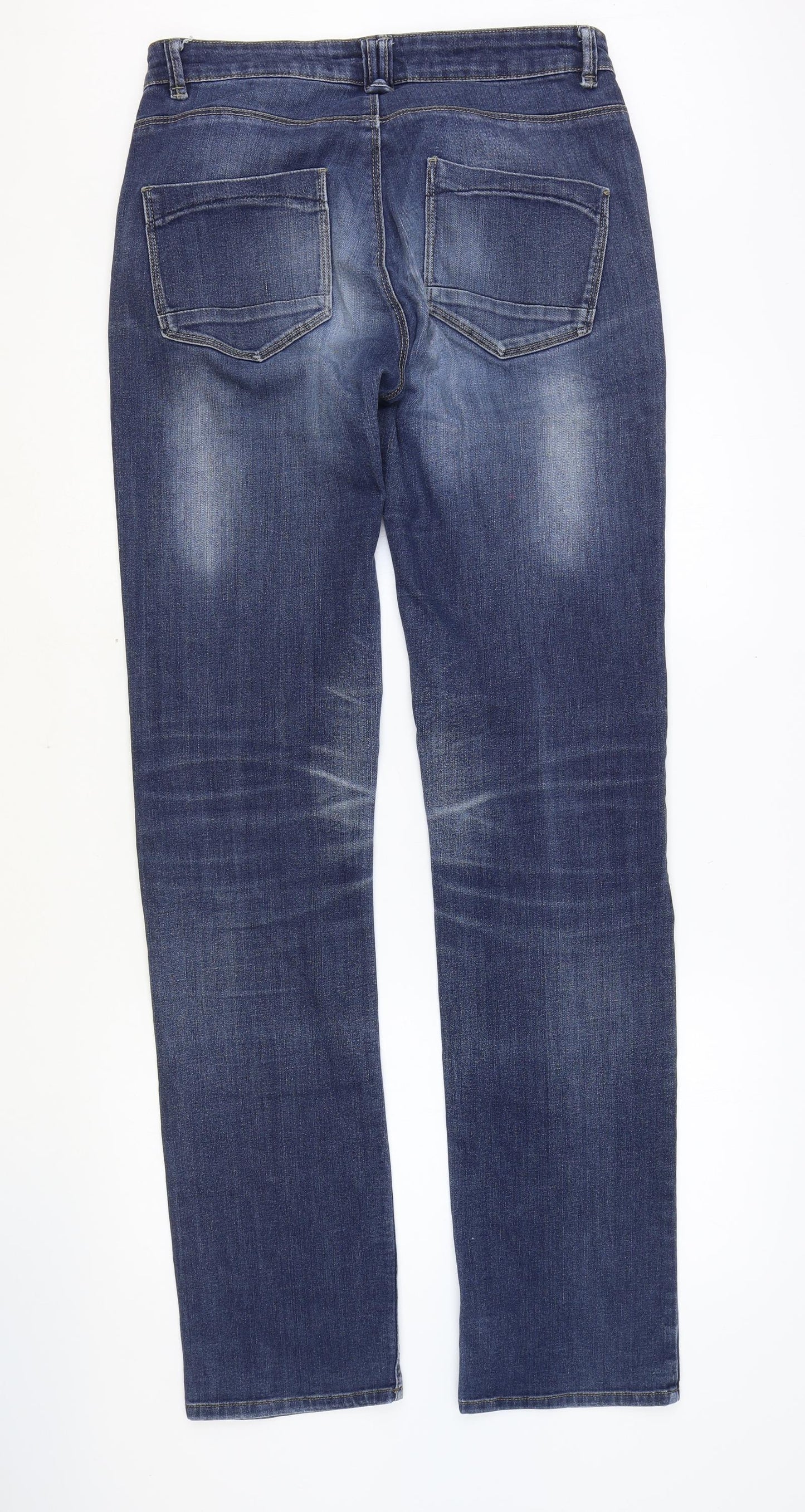 NEXT Womens Blue Cotton Skinny Jeans Size 12 Regular Zip