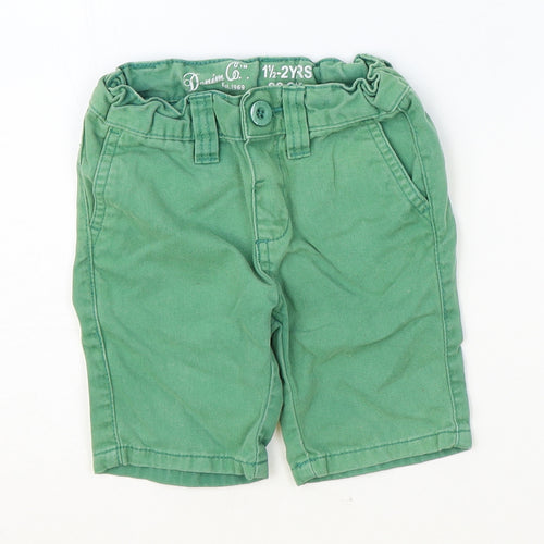 Denim & Co. Boys Green Cotton Cropped Jeans Size 12-18 Months Zip