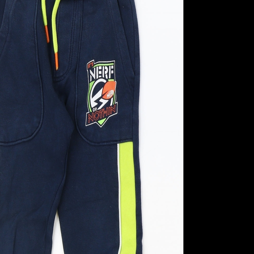 George Boys Blue Cotton Jogger Trousers Size 5-6 Years Regular Tie - Nerf