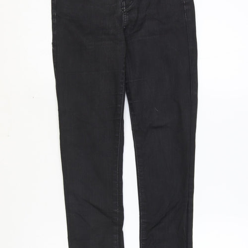 Topshop Womens Black Cotton Skinny Jeans Size 26 in Regular Zip