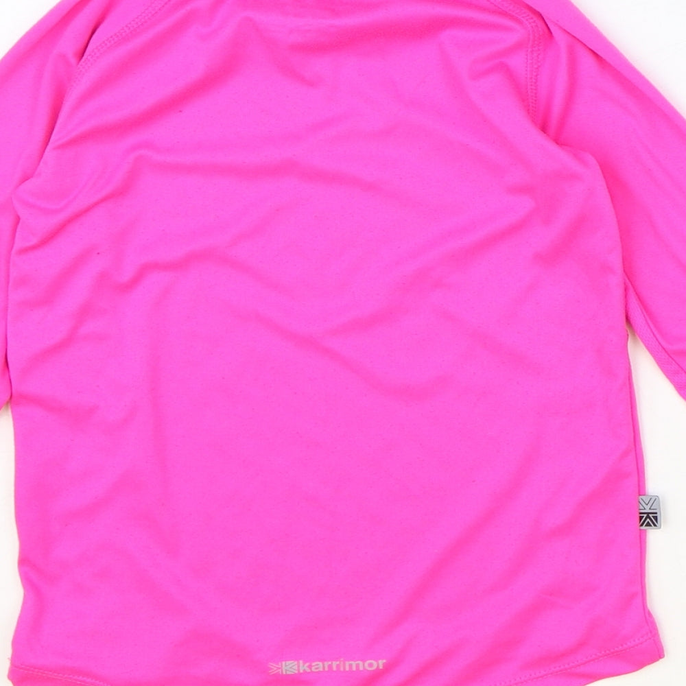 Karimor Girls Pink Polyester Basic T-Shirt Size 7-8 Years Round Neck Pullover