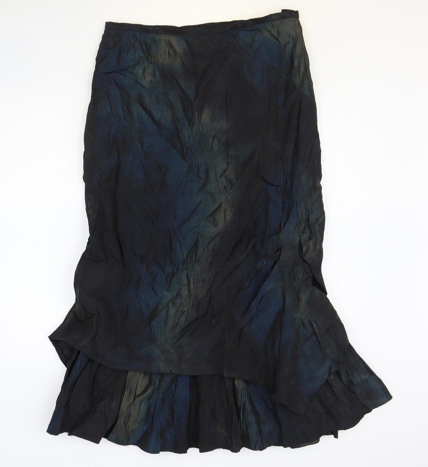 Gold Womens Multicoloured Geometric Polyester Trumpet Skirt Size 14 Zip
