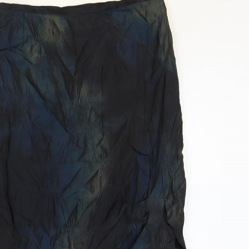 Gold Womens Multicoloured Geometric Polyester Trumpet Skirt Size 14 Zip