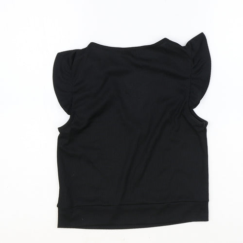Miss Selfridge Womens Black Polyester Basic Tank Size 8 V-Neck
