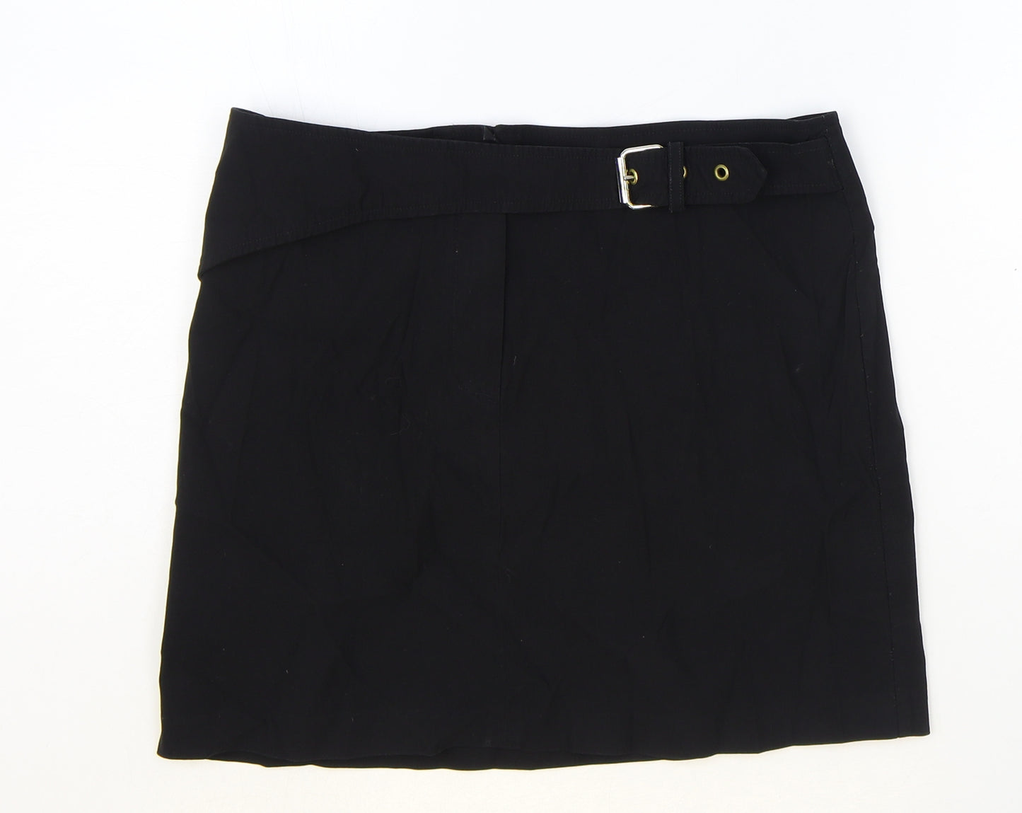 Spot Womens Black Polyester Mini Skirt Size 28 in Zip