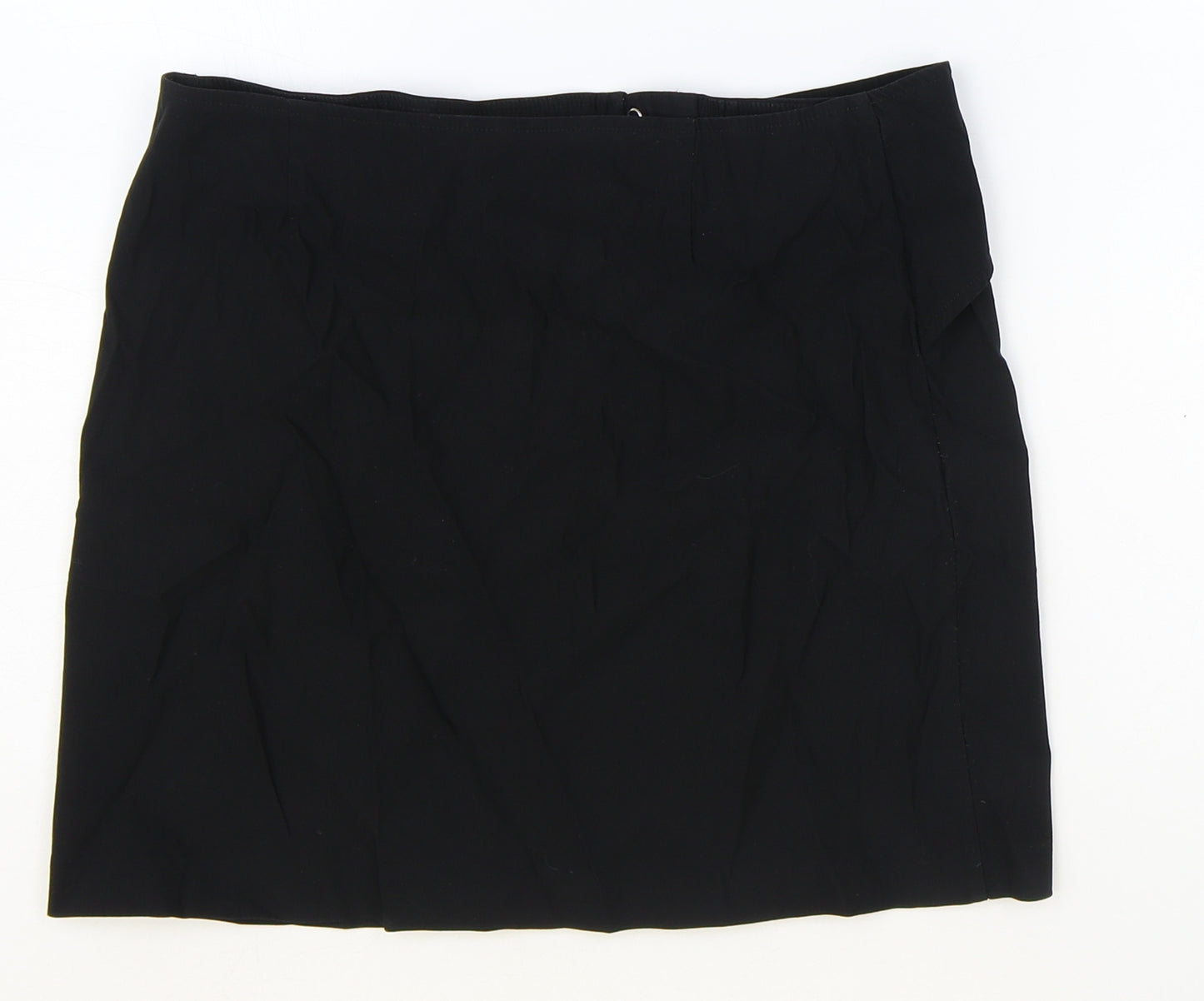 Spot Womens Black Polyester Mini Skirt Size 28 in Zip