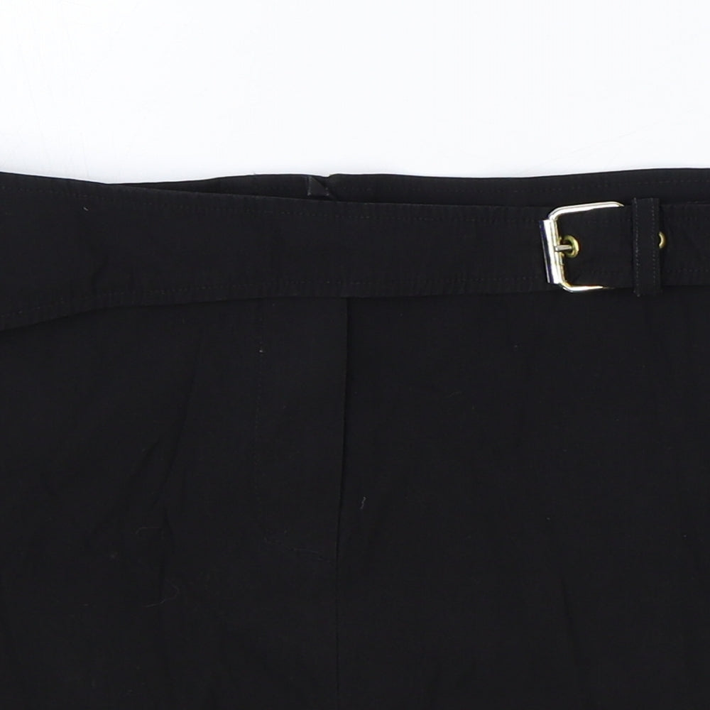 Spot Womens Black Polyester Mini Skirt Size 28 in Zip