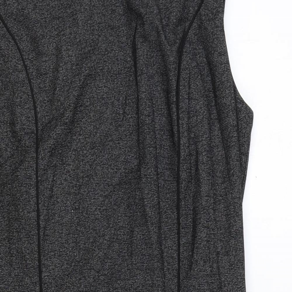 NEXT Womens Grey Polyester Pencil Dress Size 12 Boat Neck Zip