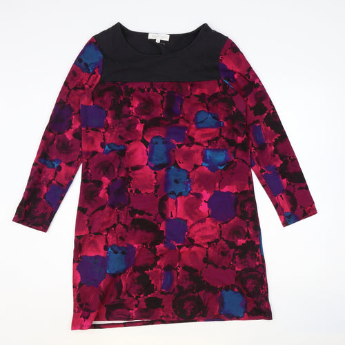 Braintree Womens Pink Geometric Cotton Shift Size M Round Neck Pullover
