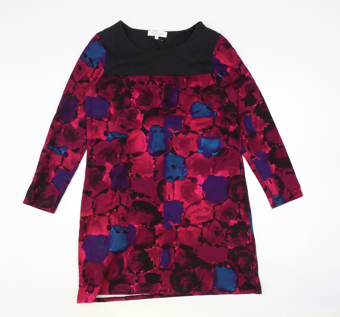 Braintree Womens Pink Geometric Cotton Shift Size M Round Neck Pullover