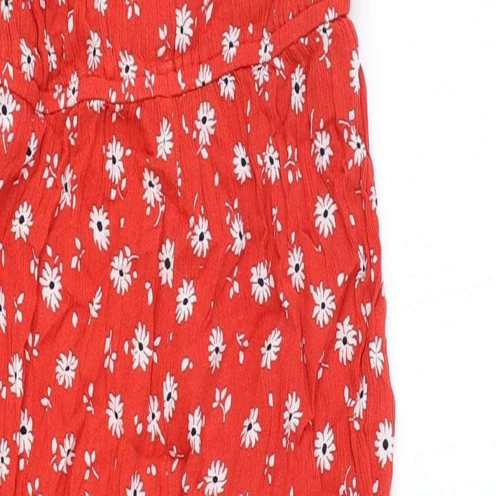 NEXT Girls Red Floral Viscose Jumpsuit One-Piece Size 11 Years Pullover
