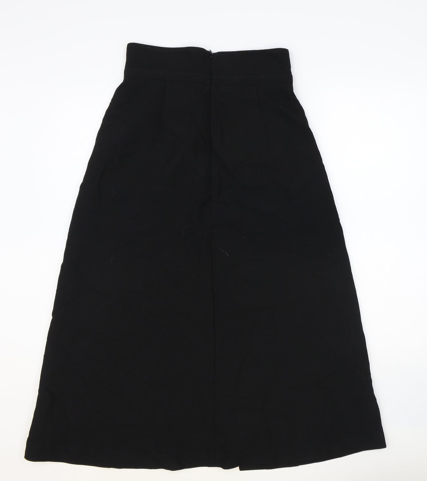 Riani Womens Black Herringbone Polyester Swing Skirt Size 10 Zip