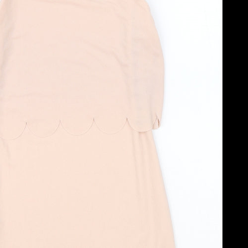 Boohoo Womens Pink Polyester Mini Size 14 Round Neck Pullover