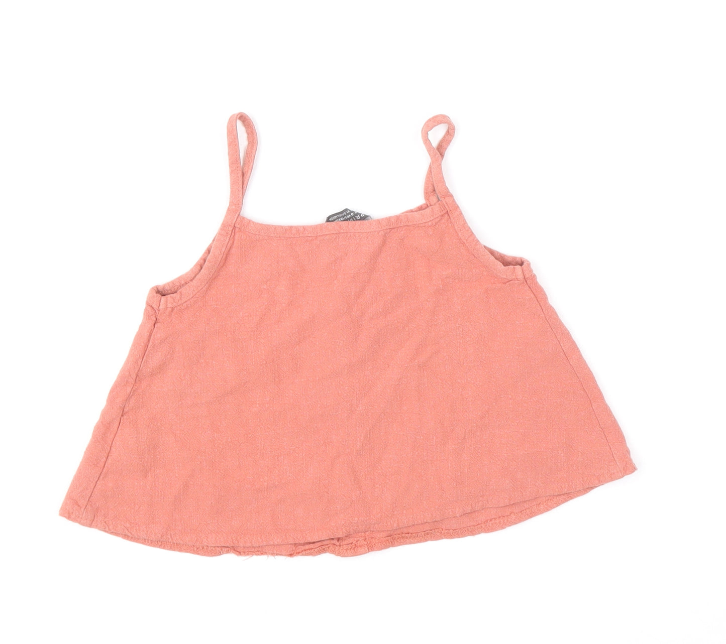 Primark Girls Pink Viscose Basic Blouse Size 7-8 Years Square Neck Pullover