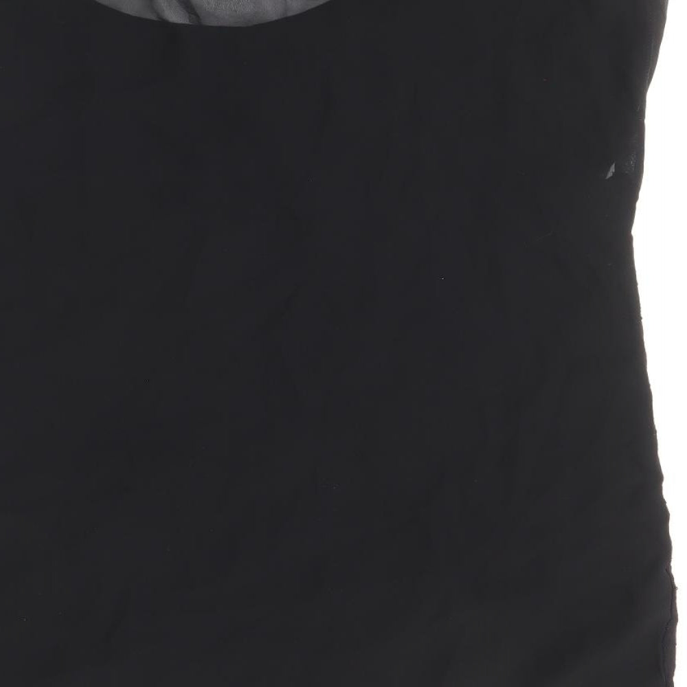 Papaya Womens Black Polyester Basic T-Shirt Size 16 Round Neck