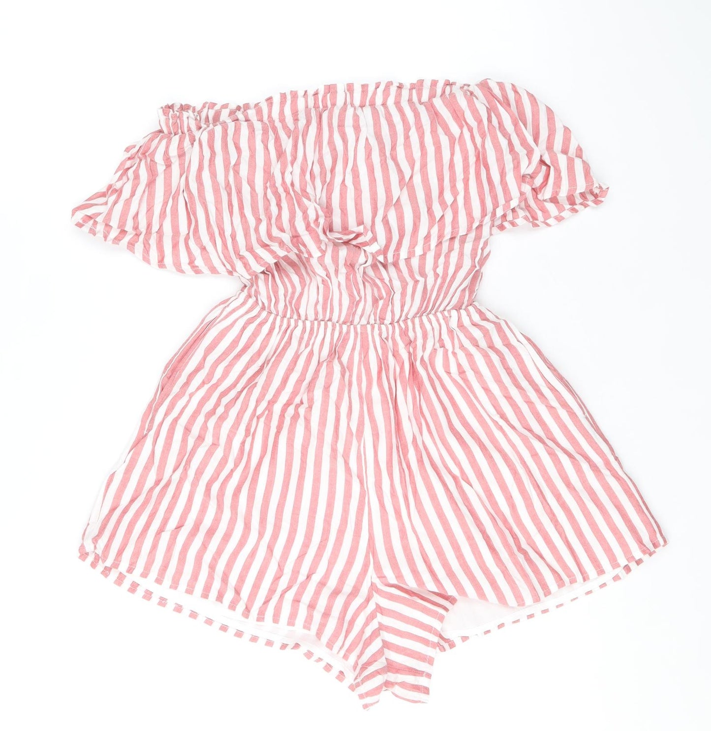 Hollister Womens Multicoloured Striped Viscose Playsuit One-Piece Size M Pullover