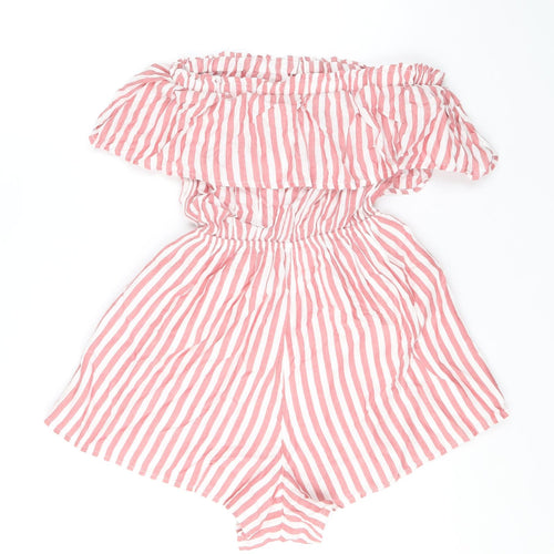 Hollister Womens Multicoloured Striped Viscose Playsuit One-Piece Size M Pullover