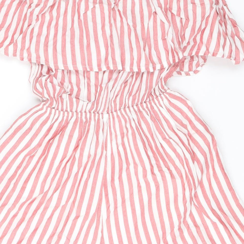 Hollister Womens Multicoloured Striped Viscose Playsuit One-Piece Size M Pullover