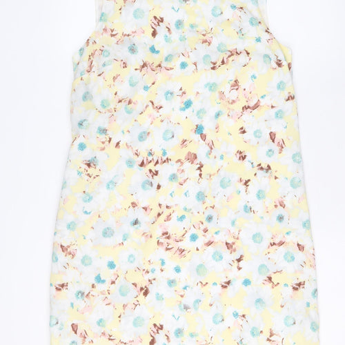 Marks and Spencer Womens Multicoloured Geometric Polyester Shift Size 12 Boat Neck Zip