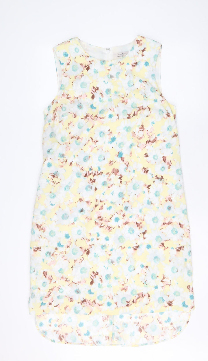 Marks and Spencer Womens Multicoloured Geometric Polyester Shift Size 12 Boat Neck Zip