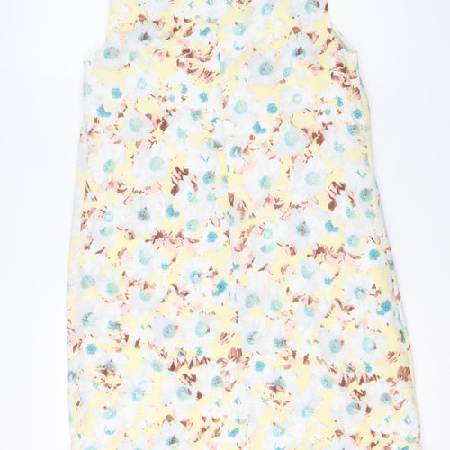 Marks and Spencer Womens Multicoloured Geometric Polyester Shift Size 12 Boat Neck Zip
