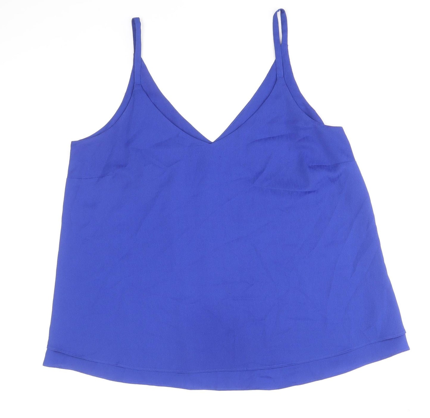 George Womens Blue Polyester Camisole Tank Size 14 V-Neck