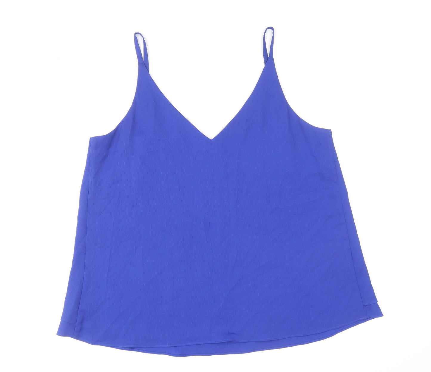 George Womens Blue Polyester Camisole Tank Size 14 V-Neck