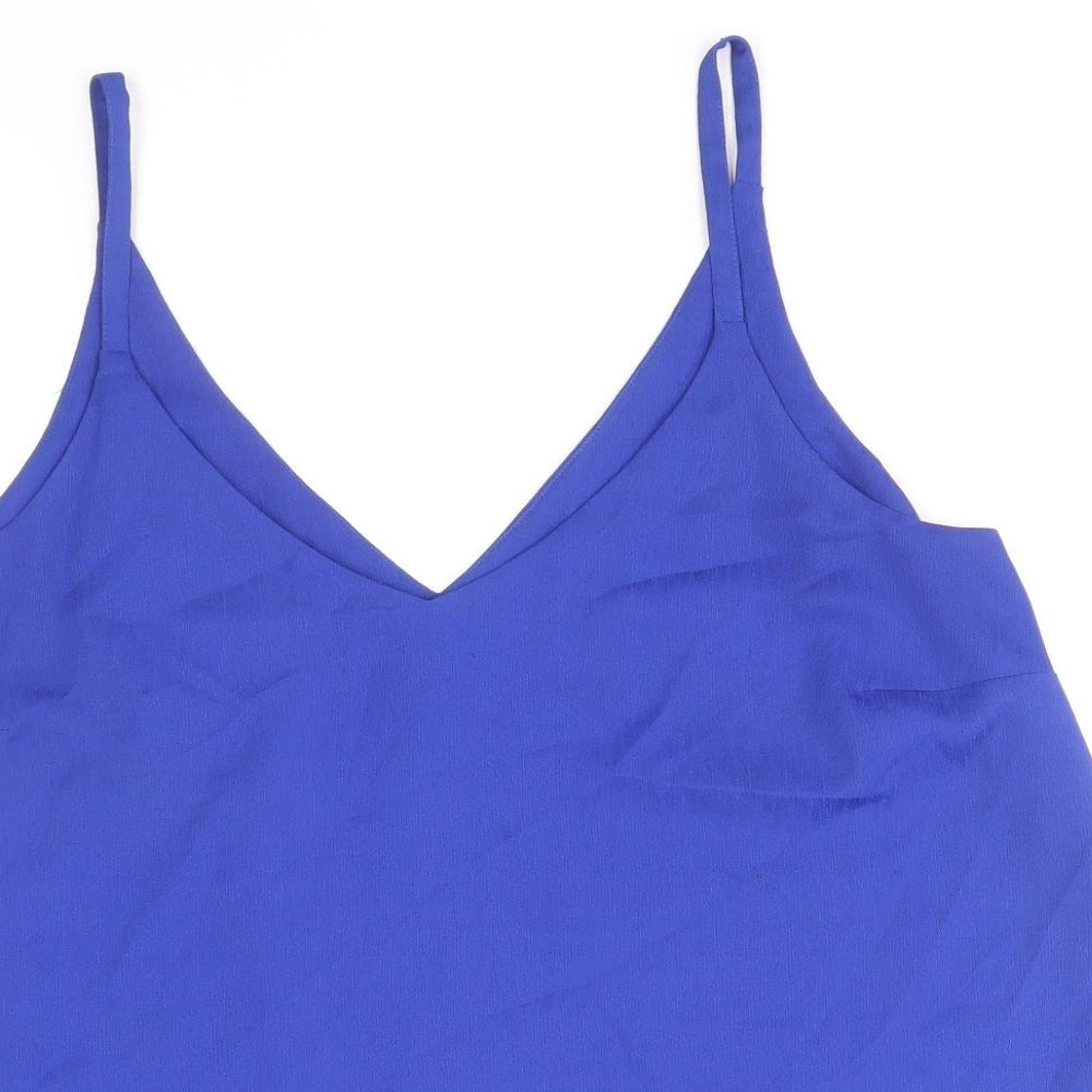 George Womens Blue Polyester Camisole Tank Size 14 V-Neck