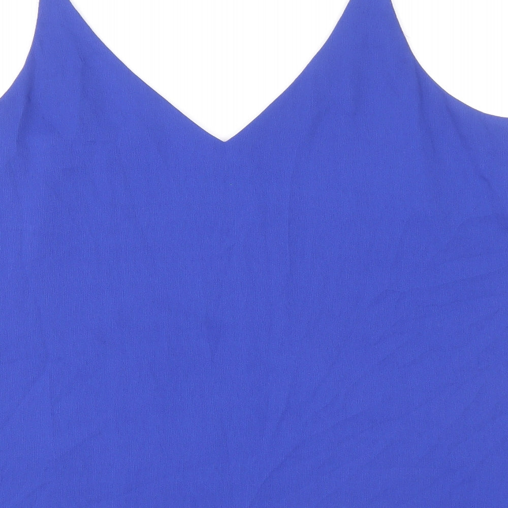 George Womens Blue Polyester Camisole Tank Size 14 V-Neck