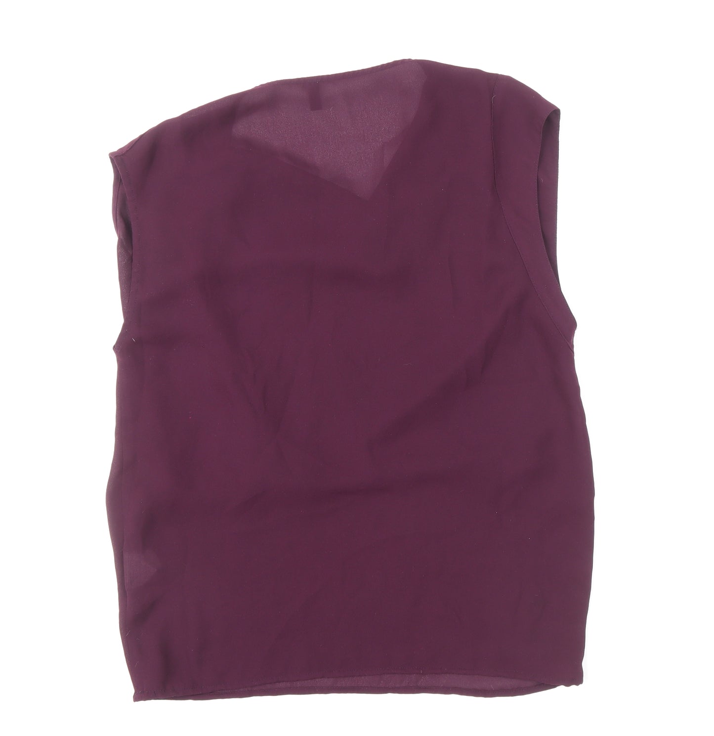 Stile Benetton Womens Purple Polyester Basic Tank Size XS Cowl Neck