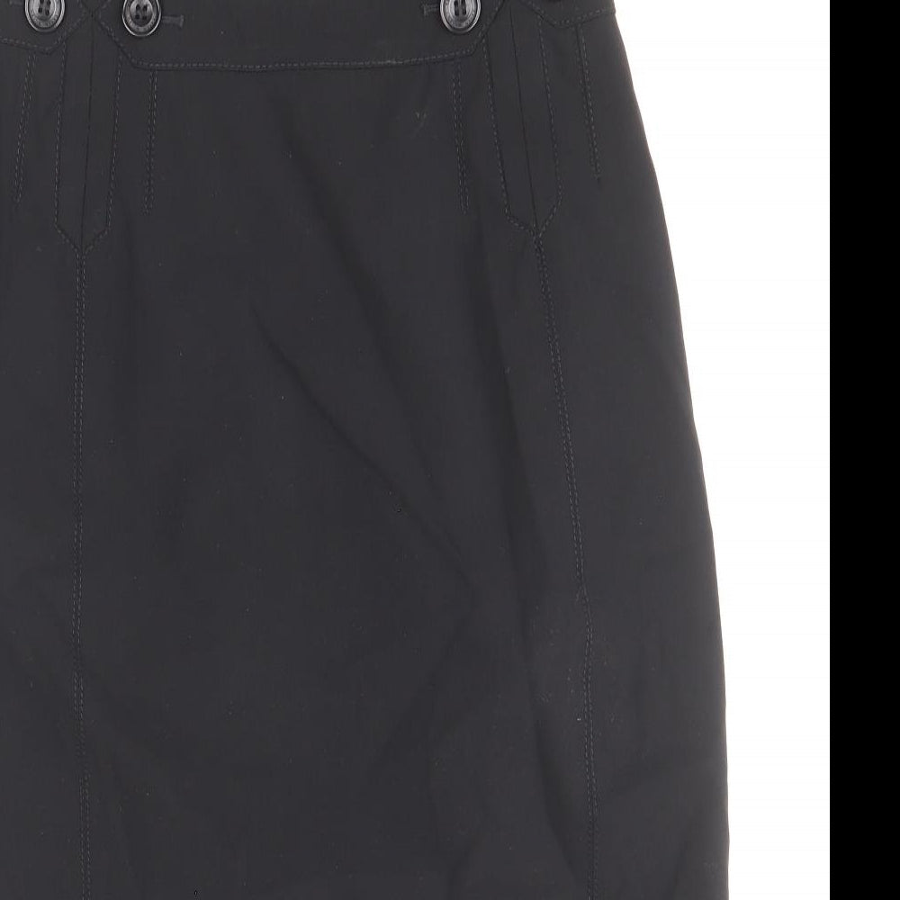 Karen Millen Womens Black Wool Straight & Pencil Skirt Size 8 Zip