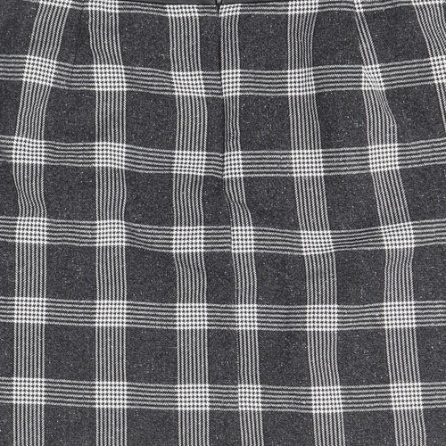 Oasis Womens Black Plaid Polyester Mini Skirt Size 12 Zip