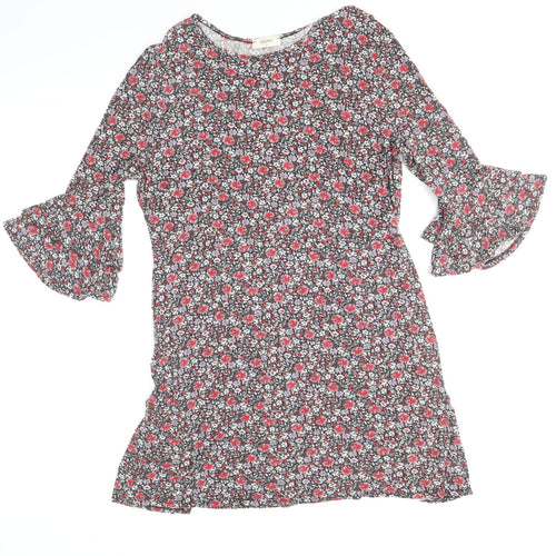 Papaya Womens Multicoloured Floral Viscose Skater Dress Size L Roll Neck Pullover