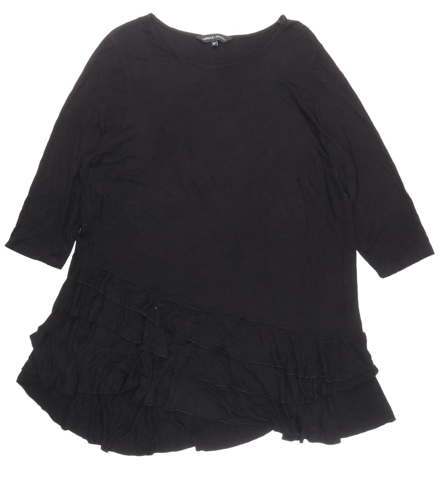 Capsule Womens Black Viscose Skater Dress Size 28 Roll Neck Pullover