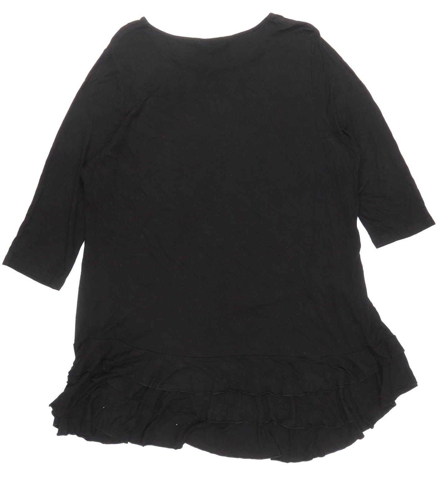Capsule Womens Black Viscose Skater Dress Size 28 Roll Neck Pullover