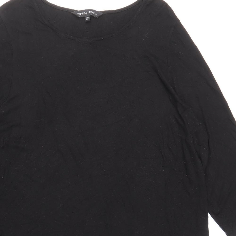 Capsule Womens Black Viscose Skater Dress Size 28 Roll Neck Pullover