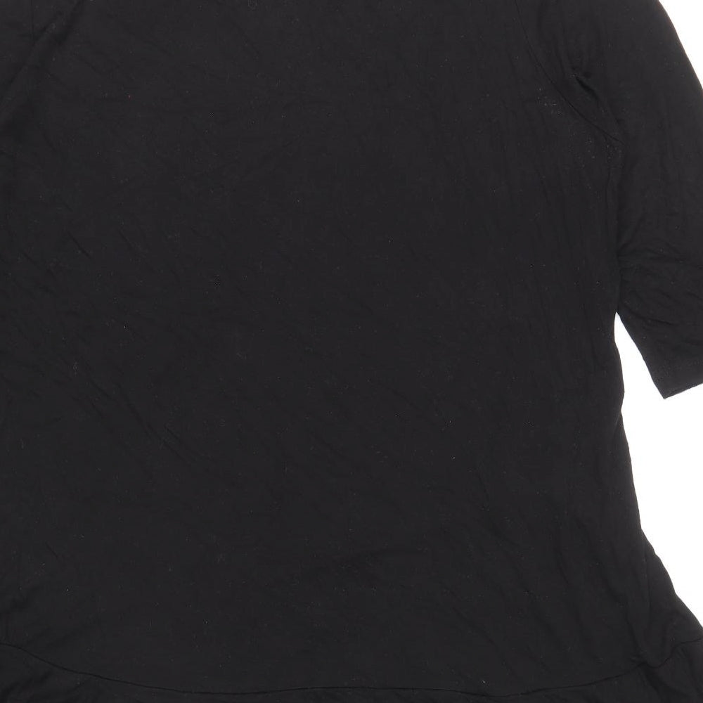 Capsule Womens Black Viscose Skater Dress Size 28 Roll Neck Pullover