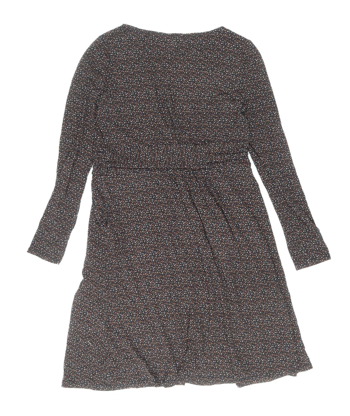 Baby Boden Womens Black Geometric Viscose Fit & Flare Size 14 Round Neck Pullover