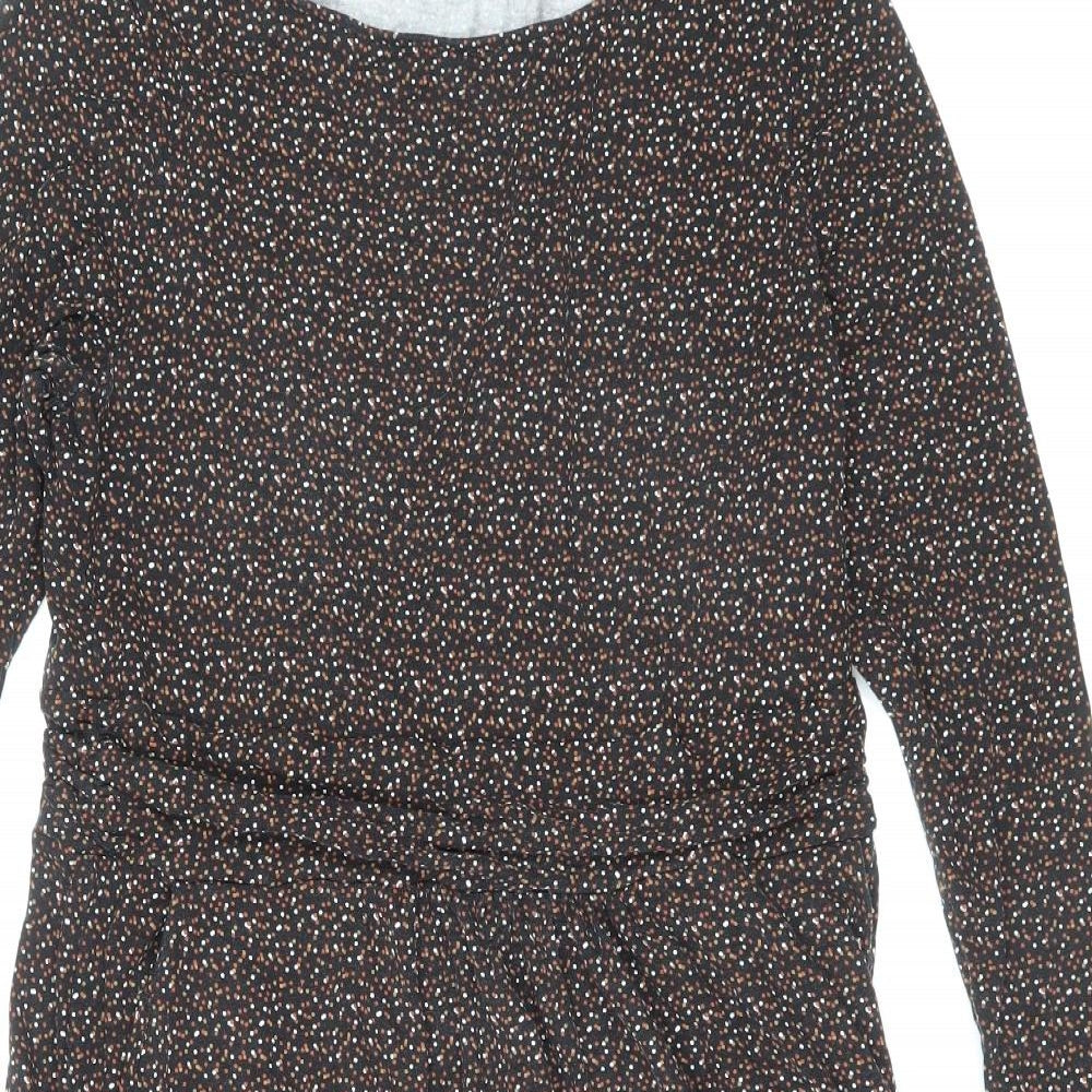 Baby Boden Womens Black Geometric Viscose Fit & Flare Size 14 Round Neck Pullover