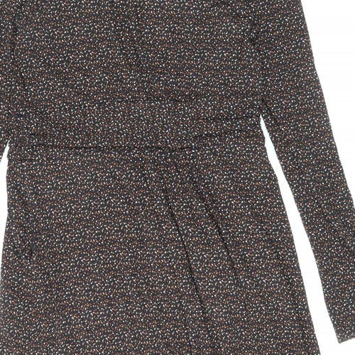 Baby Boden Womens Black Geometric Viscose Fit & Flare Size 14 Round Neck Pullover