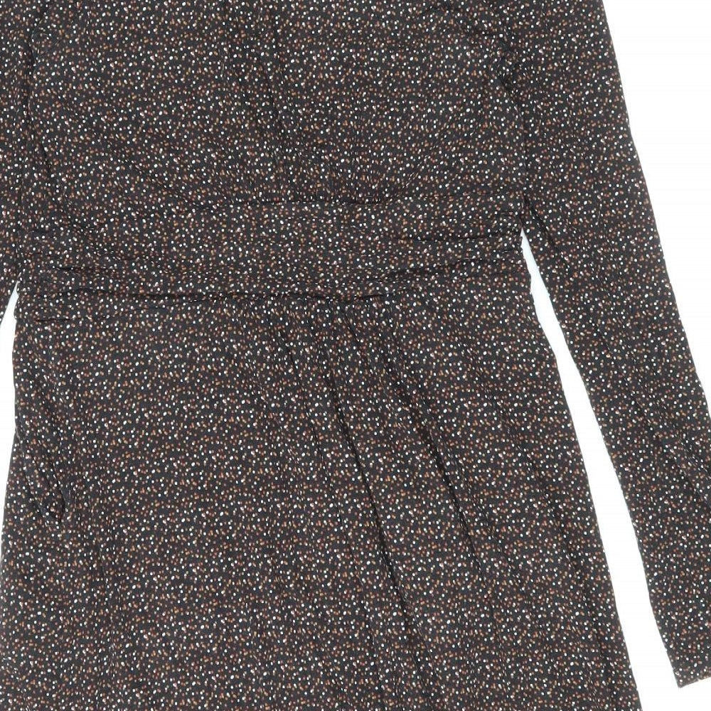 Baby Boden Womens Black Geometric Viscose Fit & Flare Size 14 Round Neck Pullover