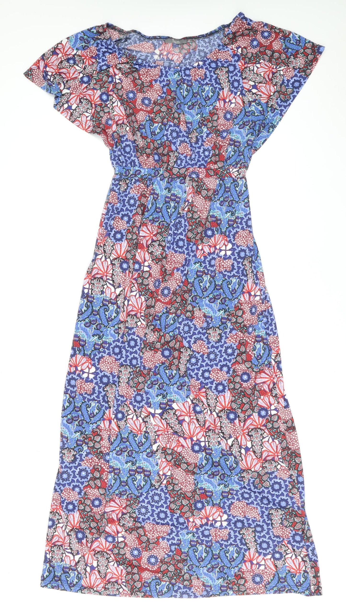 South Womens Multicoloured Paisley Polyester Maxi Size 8 Boat Neck Pullover