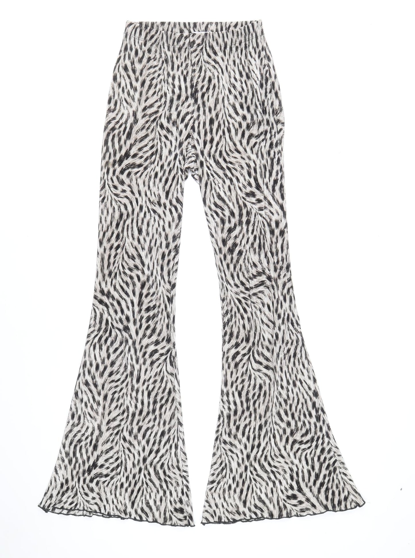 Topshop Womens Multicoloured Geometric Polyester Trousers Size 6 Regular