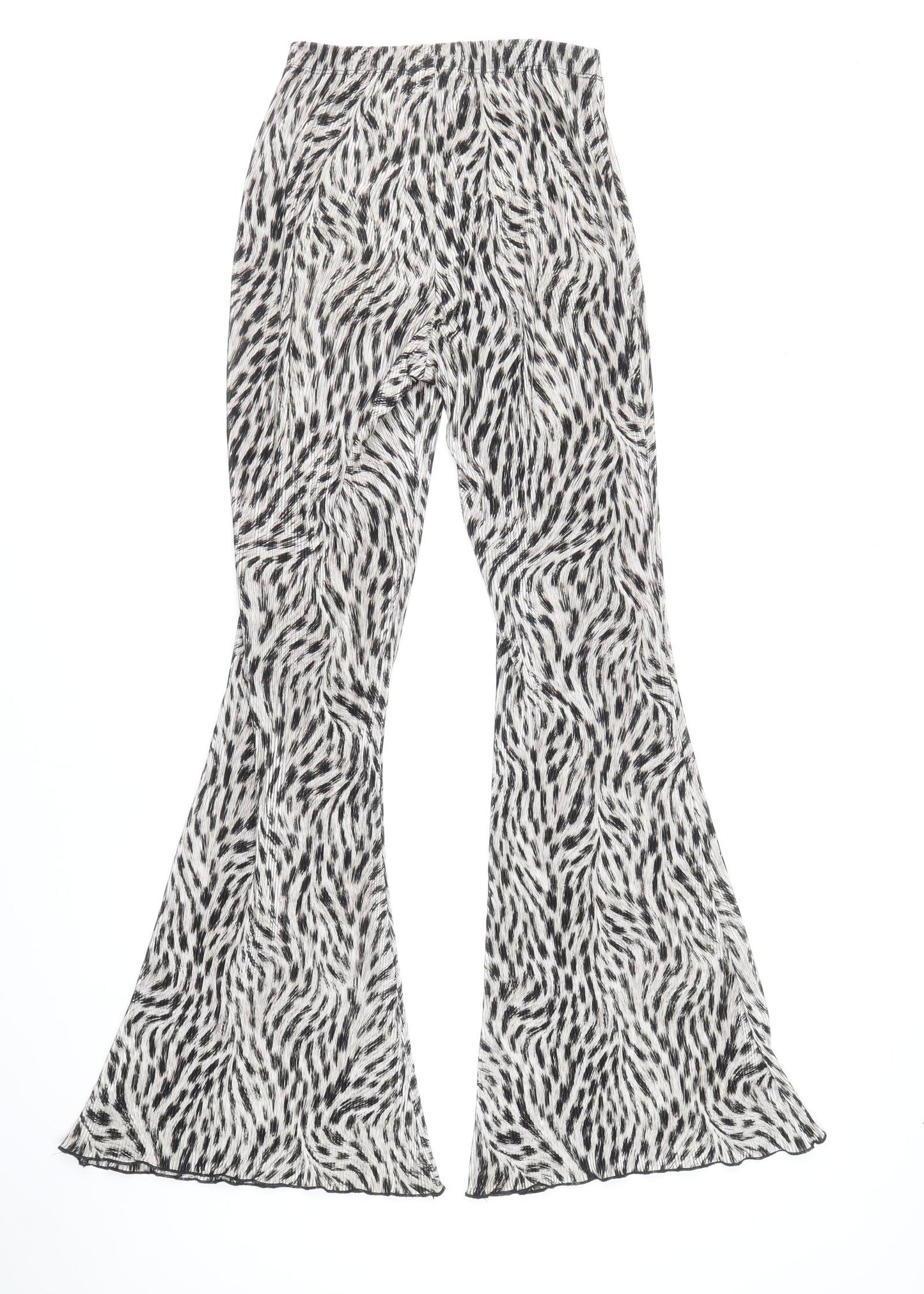 Topshop Womens Multicoloured Geometric Polyester Trousers Size 6 Regular
