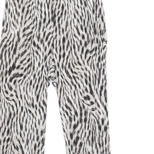 Topshop Womens Multicoloured Geometric Polyester Trousers Size 6 Regular