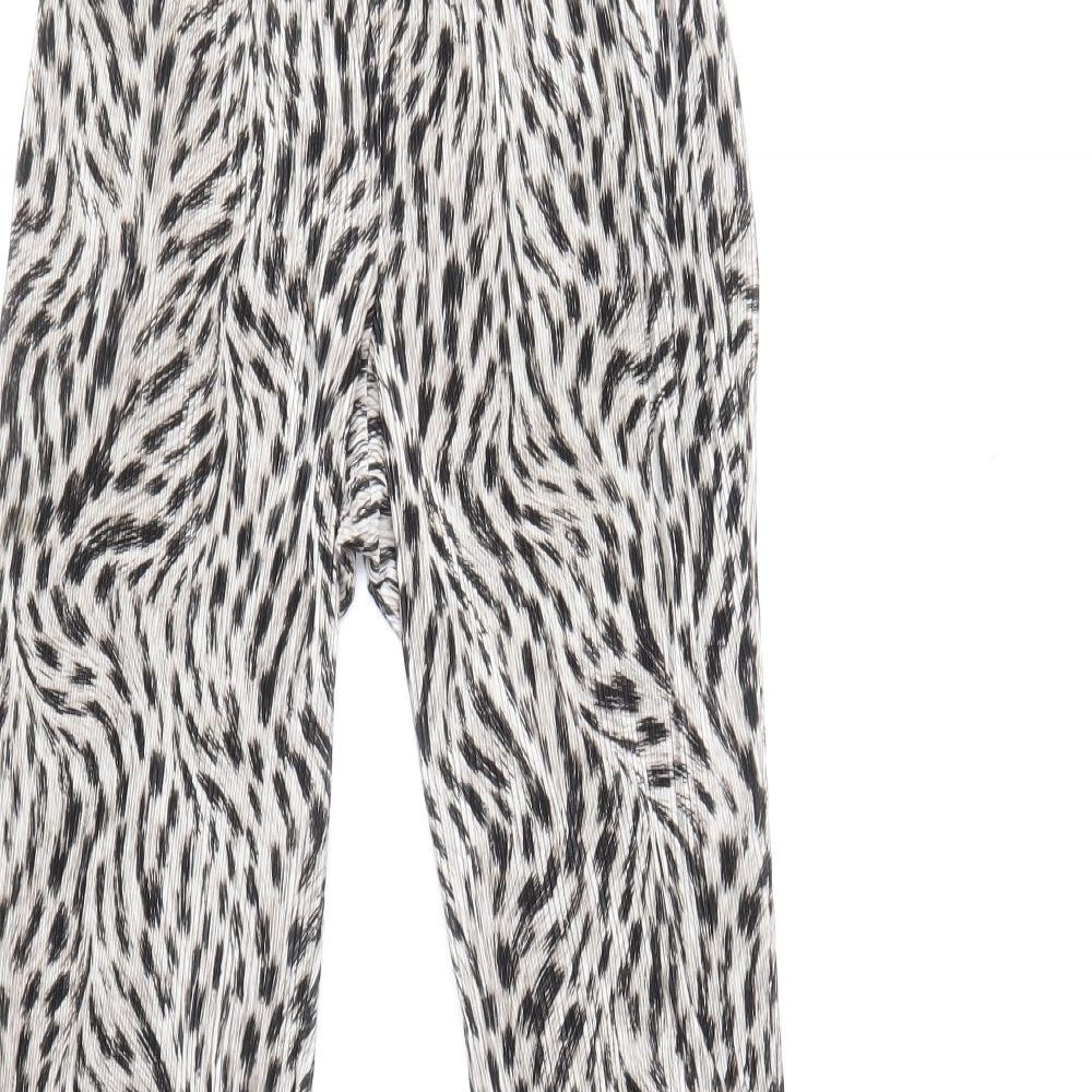 Topshop Womens Multicoloured Geometric Polyester Trousers Size 6 Regular