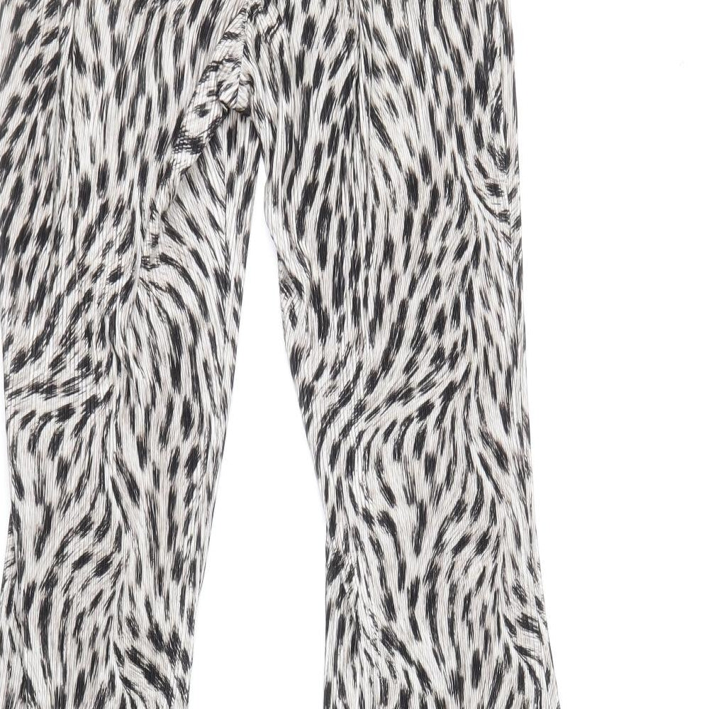 Topshop Womens Multicoloured Geometric Polyester Trousers Size 6 Regular