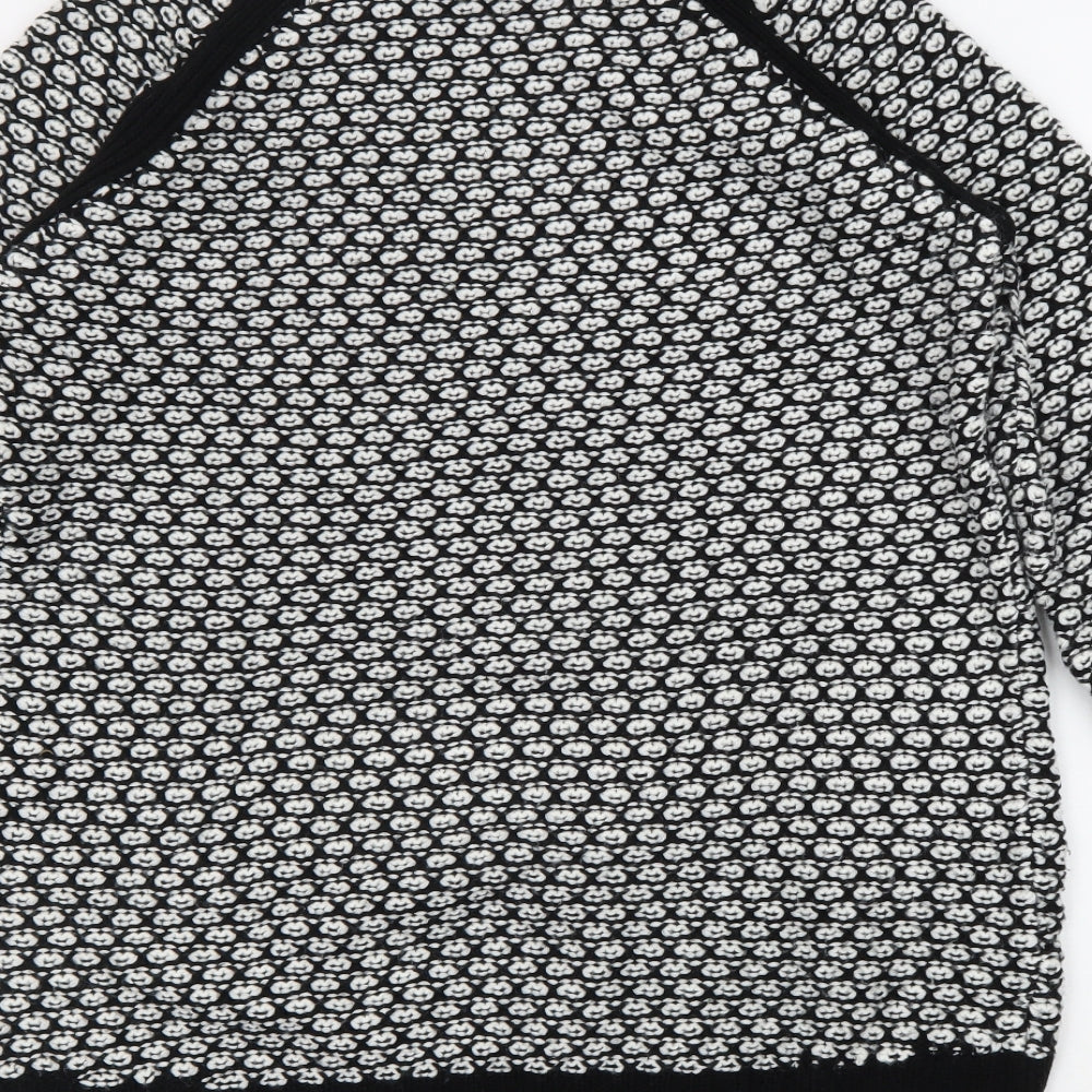 NEXT Womens Black Roll Neck Geometric Acrylic Tunic Jumper Size 16
